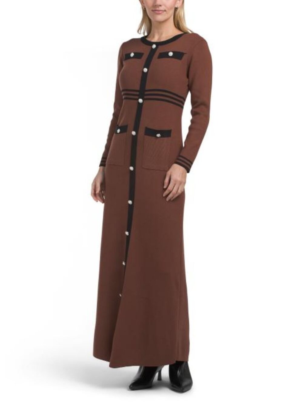 DALIA MACPHEE Long Sleeve Maxi Sweater Dress
